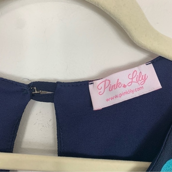 Pink Lily Kiss Me By The River Dress Watercolor Floral Print Size Large - Picture 2 of 10